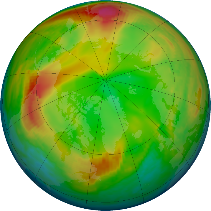 Arctic ozone map for 10 January 1980